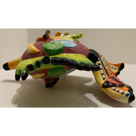 Colorful 7 Inch Tall Ceramic Fish Decorative Figure - Picture 5 of 7